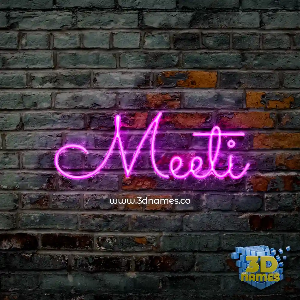 meeti in Pink Neon style - 3D name wallpaper