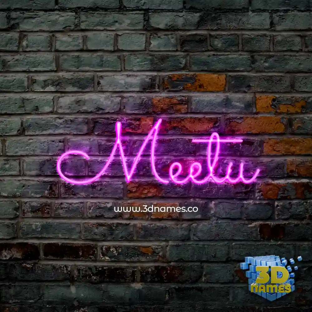 meetu in Pink Neon style - 3D name wallpaper