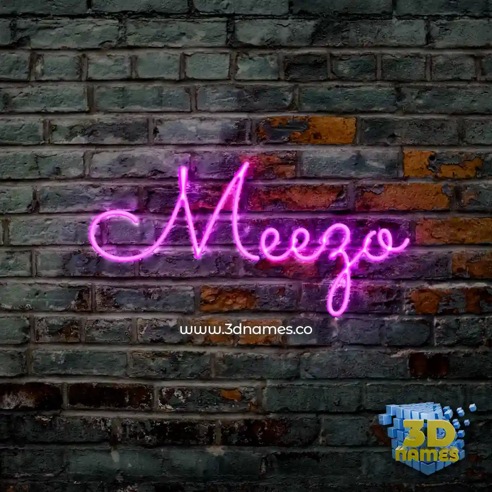 meezo in Pink Neon style - 3D name wallpaper