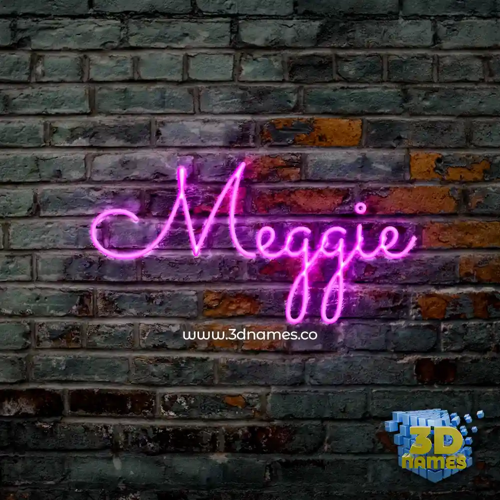 meggie in Pink Neon style - 3D name wallpaper