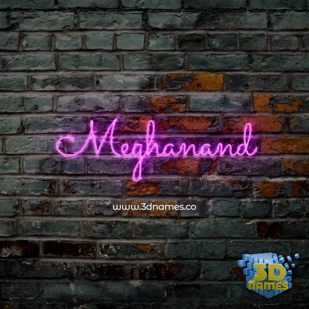 meghanand in Pink Neon style - 3D name wallpaper