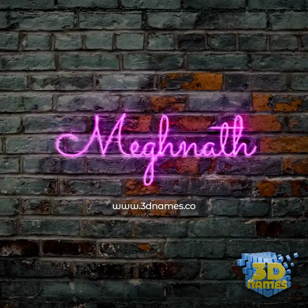 meghnath in Pink Neon style - 3D name wallpaper