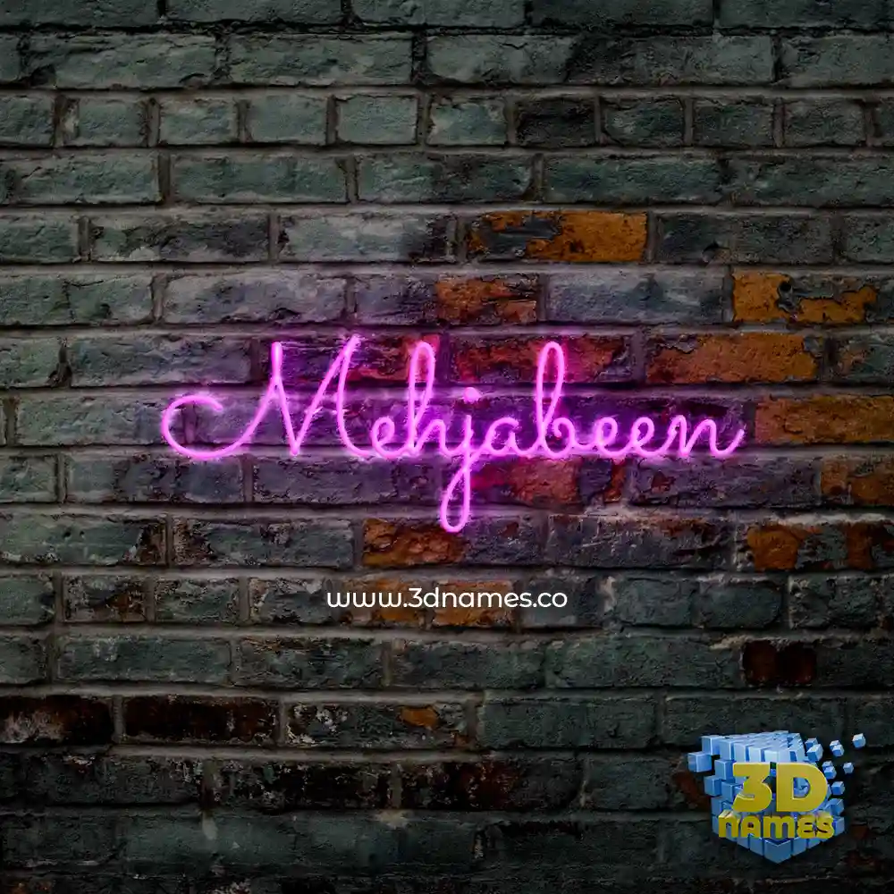mehjabeen in Pink Neon style - 3D name wallpaper