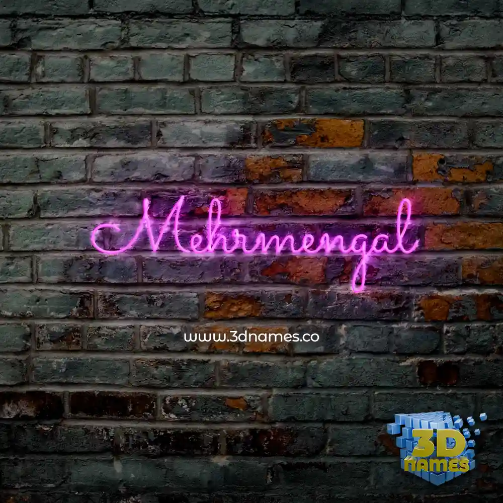 mehrmengal in Pink Neon style - 3D name wallpaper