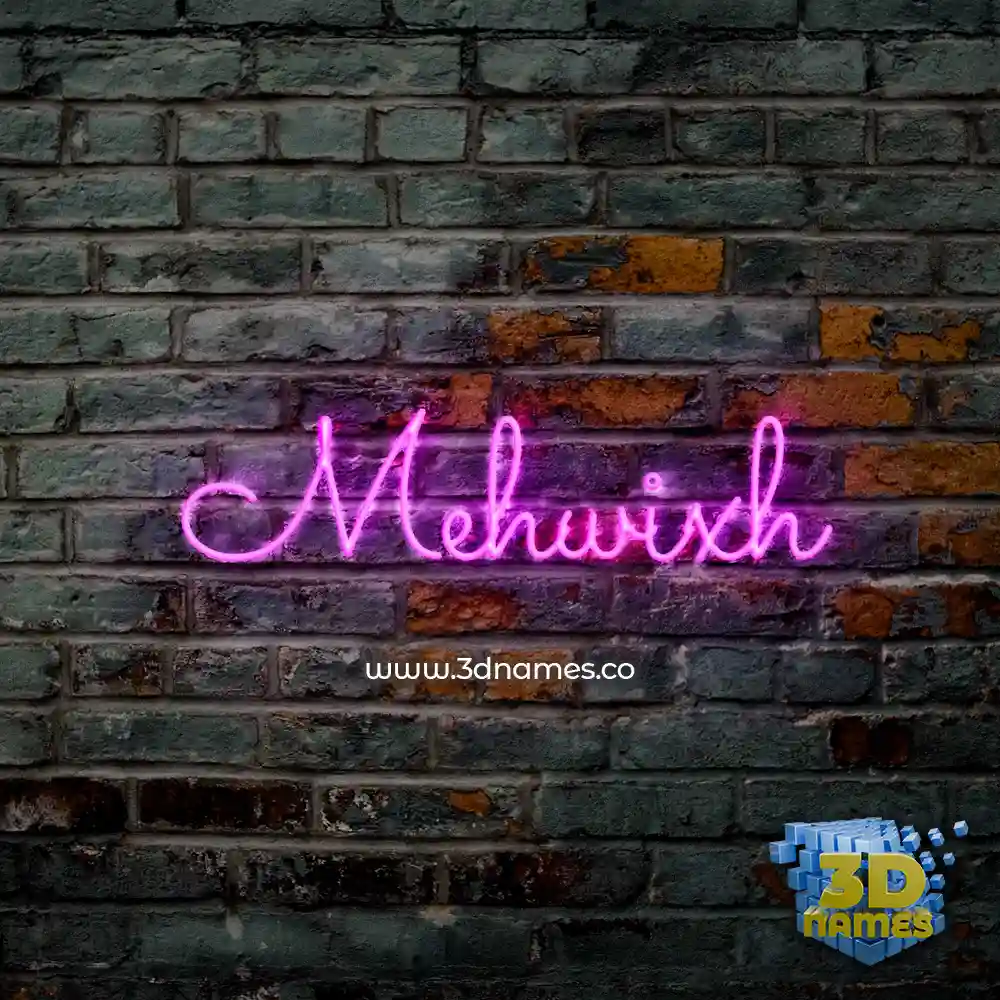 mehwixh in Pink Neon style - 3D name wallpaper