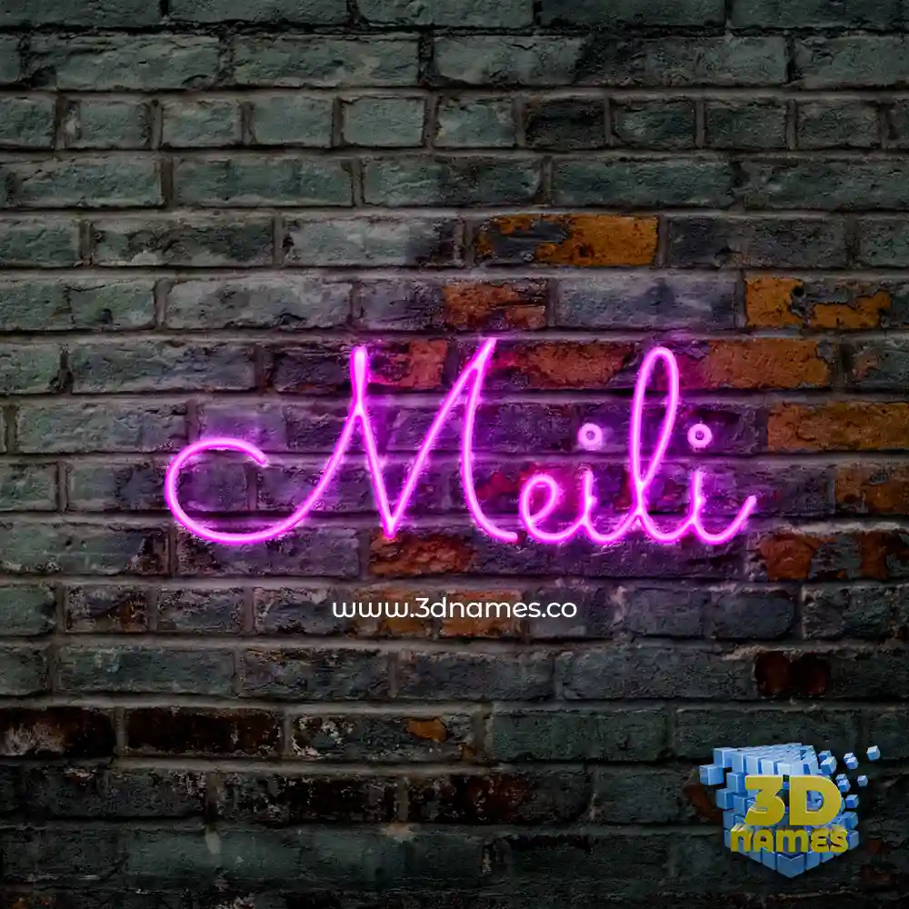 meili in Pink Neon style - 3D name wallpaper