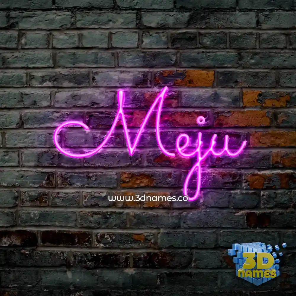 meju in Pink Neon style - 3D name wallpaper