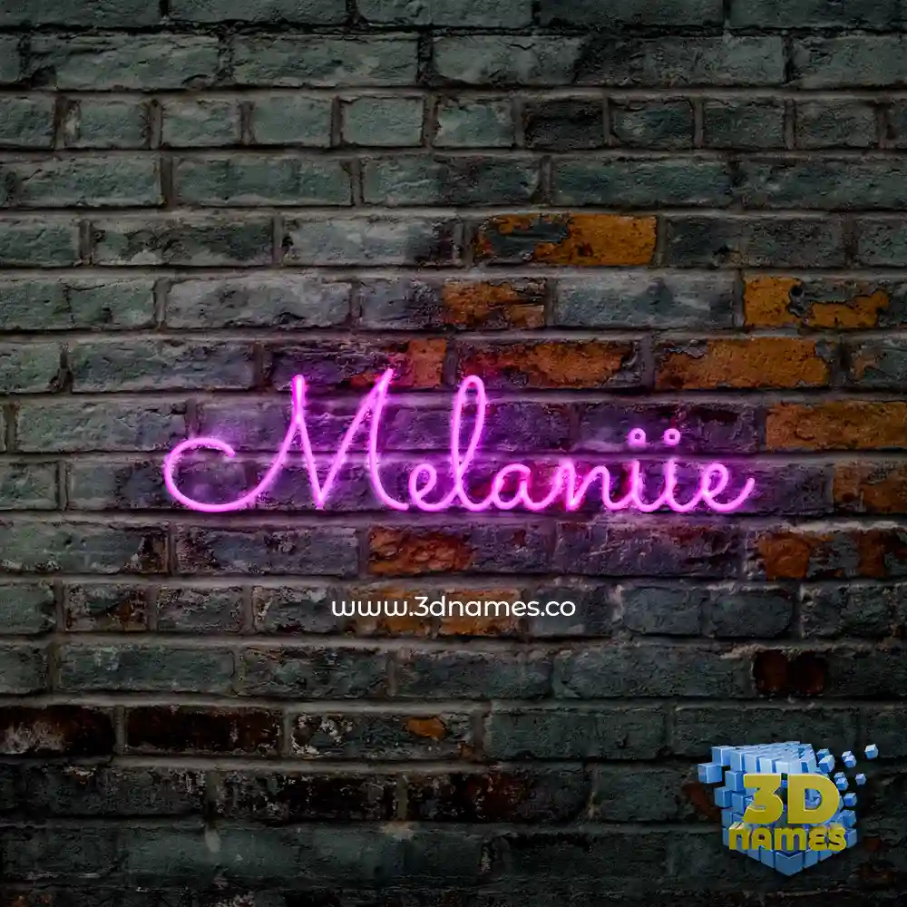 melaniie in Pink Neon style - 3D name wallpaper