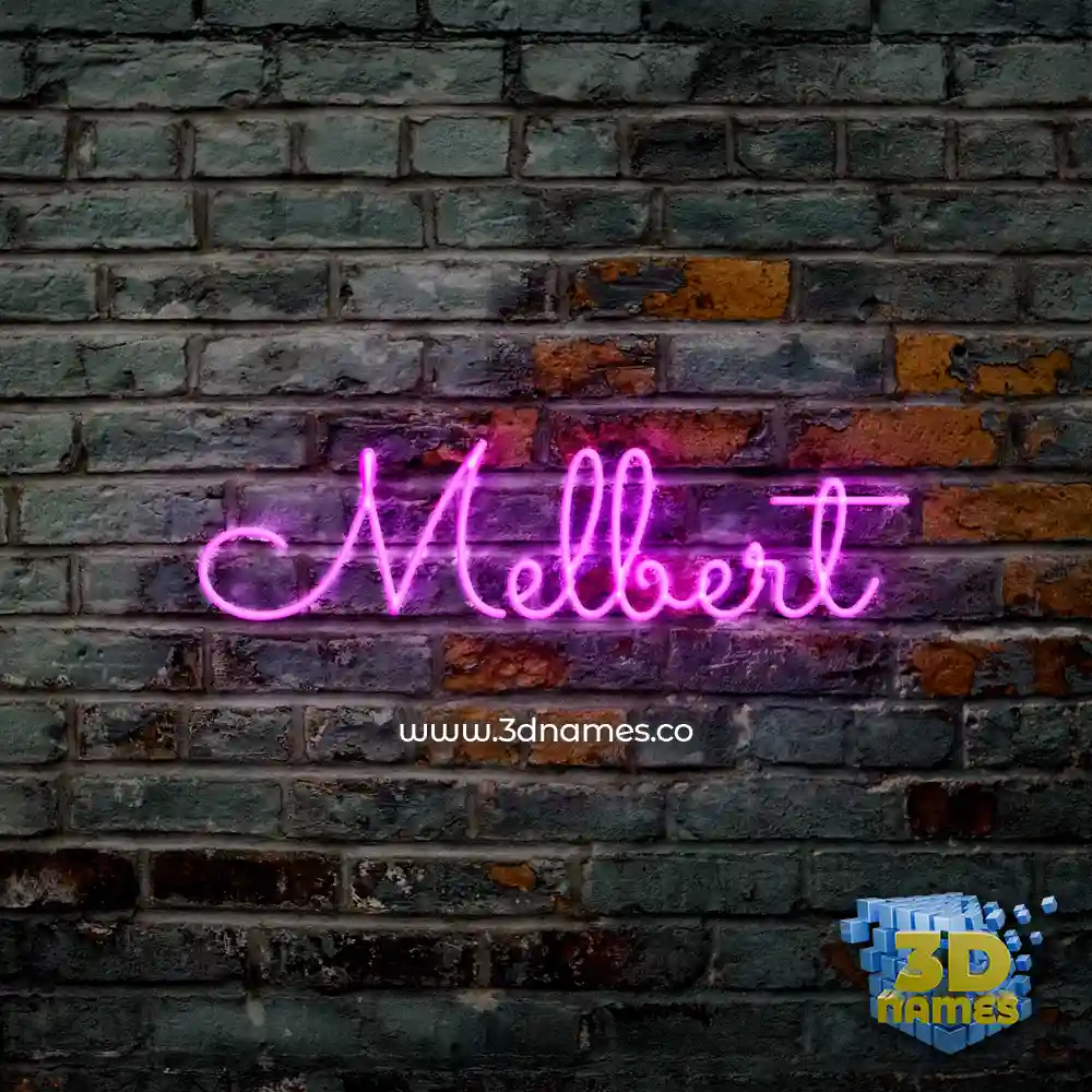 melbert in Pink Neon style - 3D name wallpaper