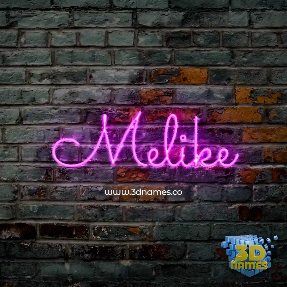 melike in Pink Neon style - 3D name wallpaper