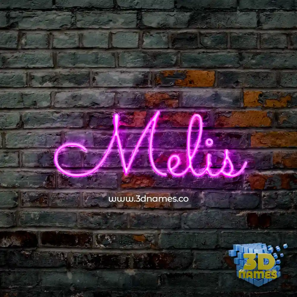 melis in Pink Neon style - 3D name wallpaper