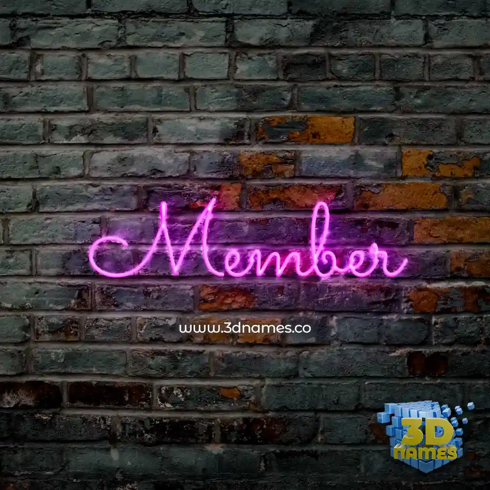 member in Pink Neon style - 3D name wallpaper