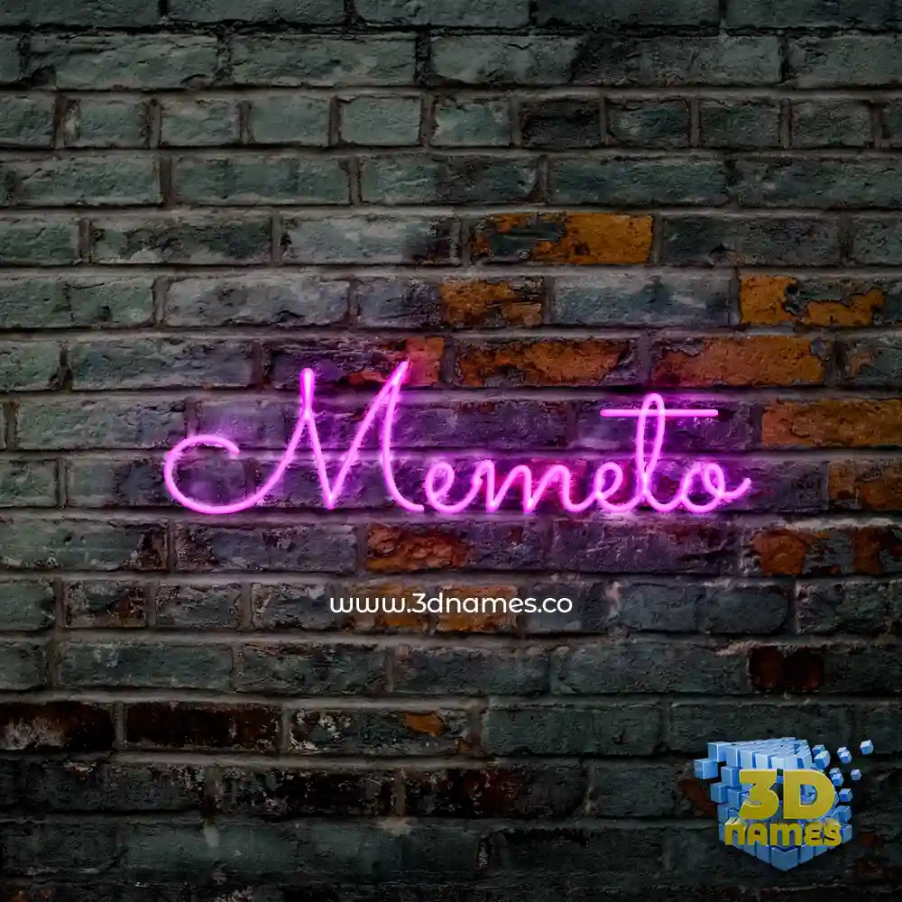 memeto in Pink Neon style - 3D name wallpaper