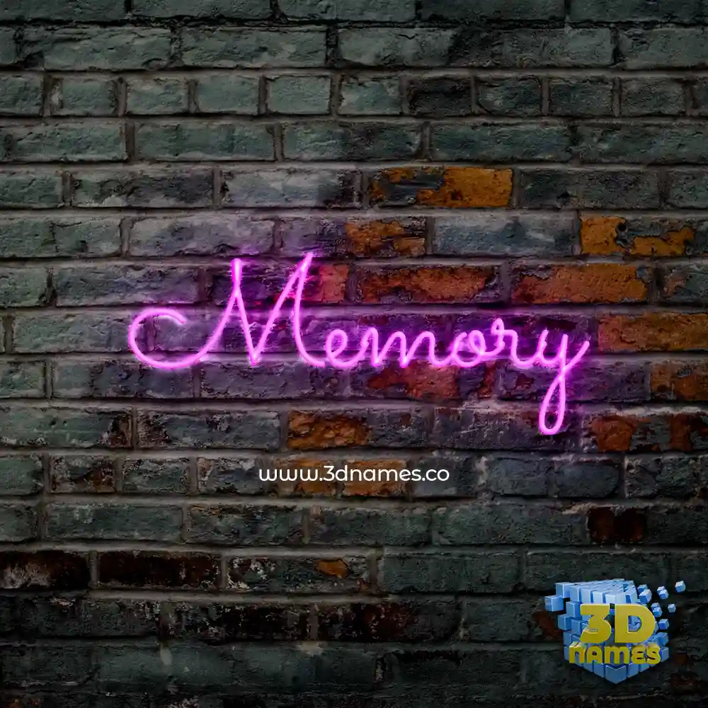 memory in Pink Neon style - 3D name wallpaper
