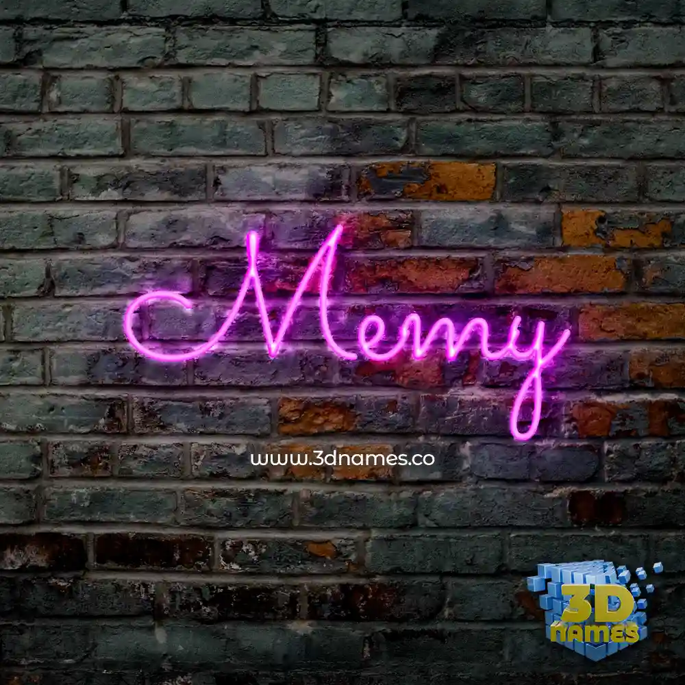 memy in Pink Neon style - 3D name wallpaper