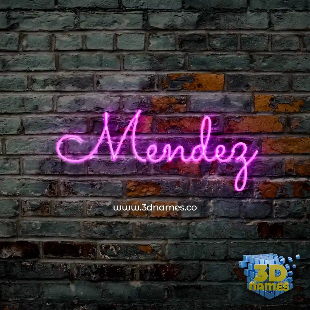 mendez in Pink Neon style - 3D name wallpaper