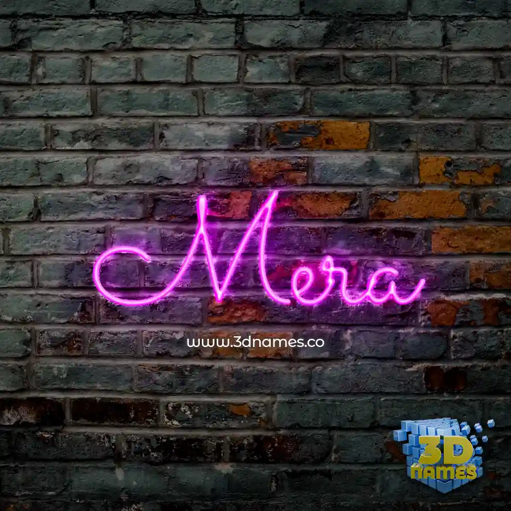 mera in Pink Neon style - 3D name wallpaper