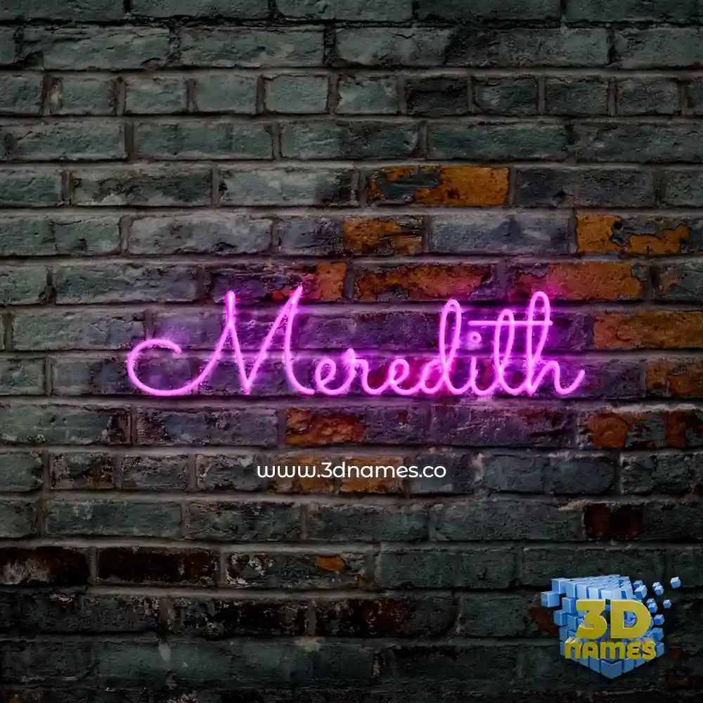 meredith in Pink Neon style - 3D name wallpaper