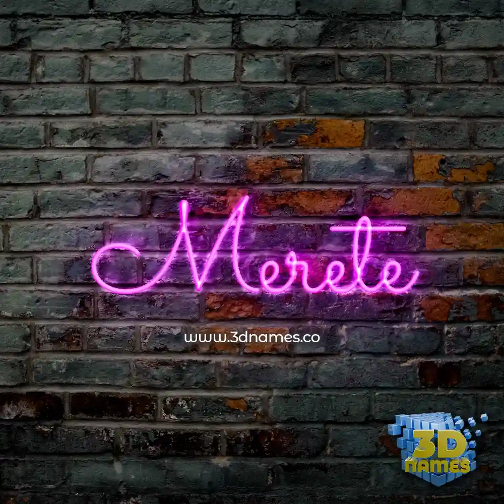 merete in Pink Neon style - 3D name wallpaper