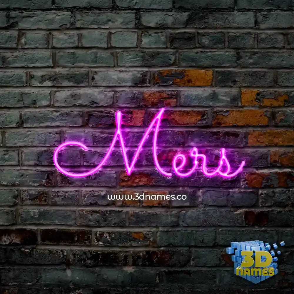 mers in Pink Neon style - 3D name wallpaper