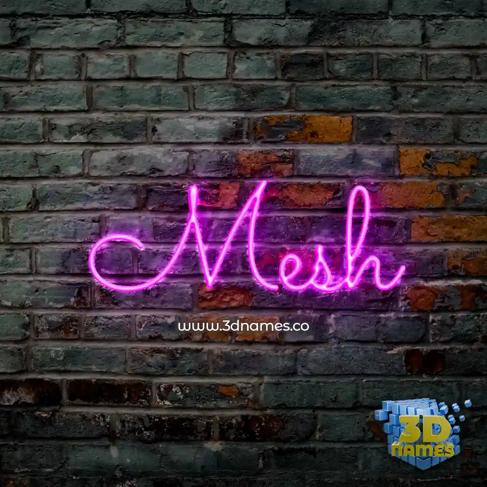 mesh in Pink Neon style - 3D name wallpaper
