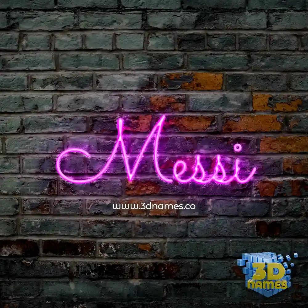 messi in Pink Neon style - 3D name wallpaper