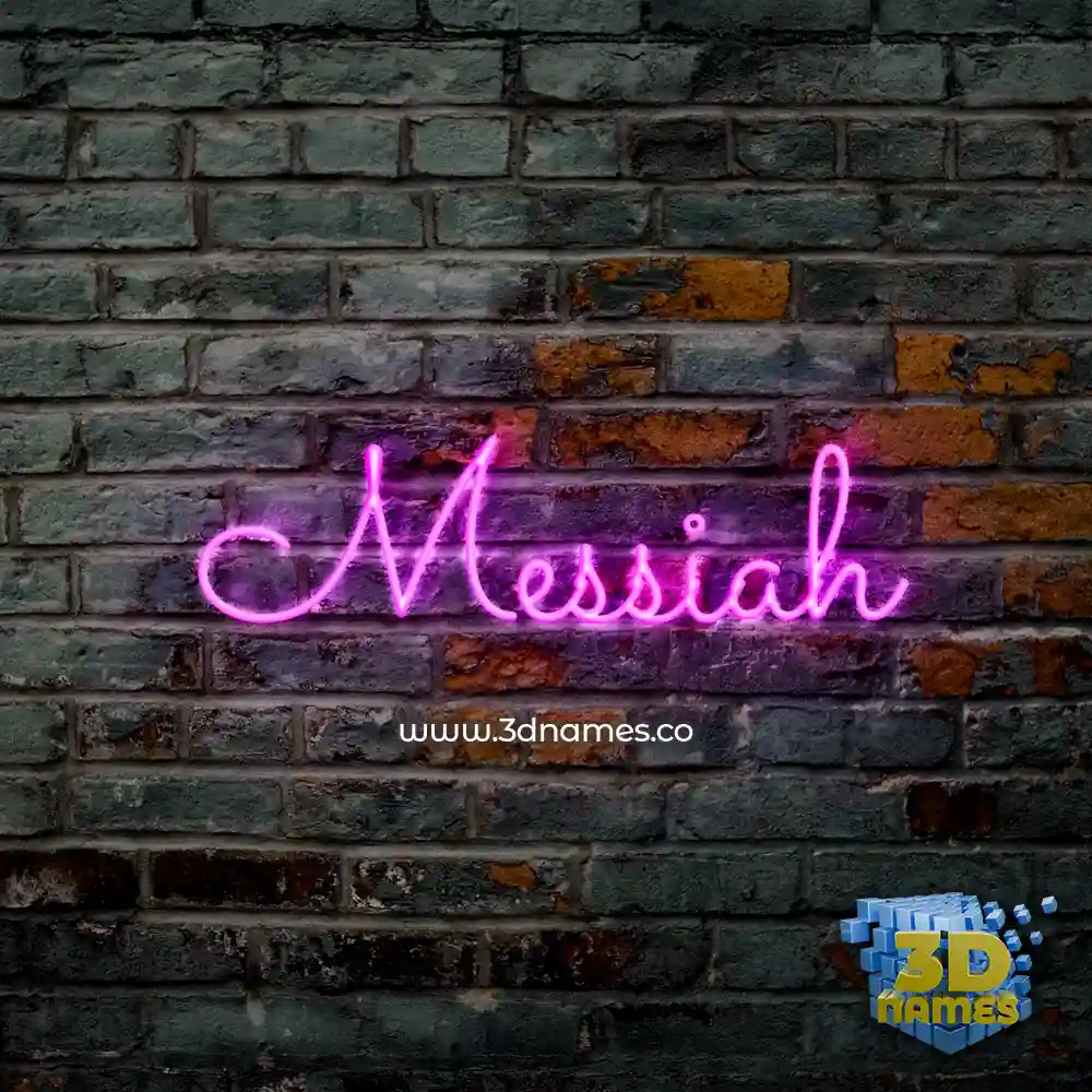 messiah in Pink Neon style - 3D name wallpaper