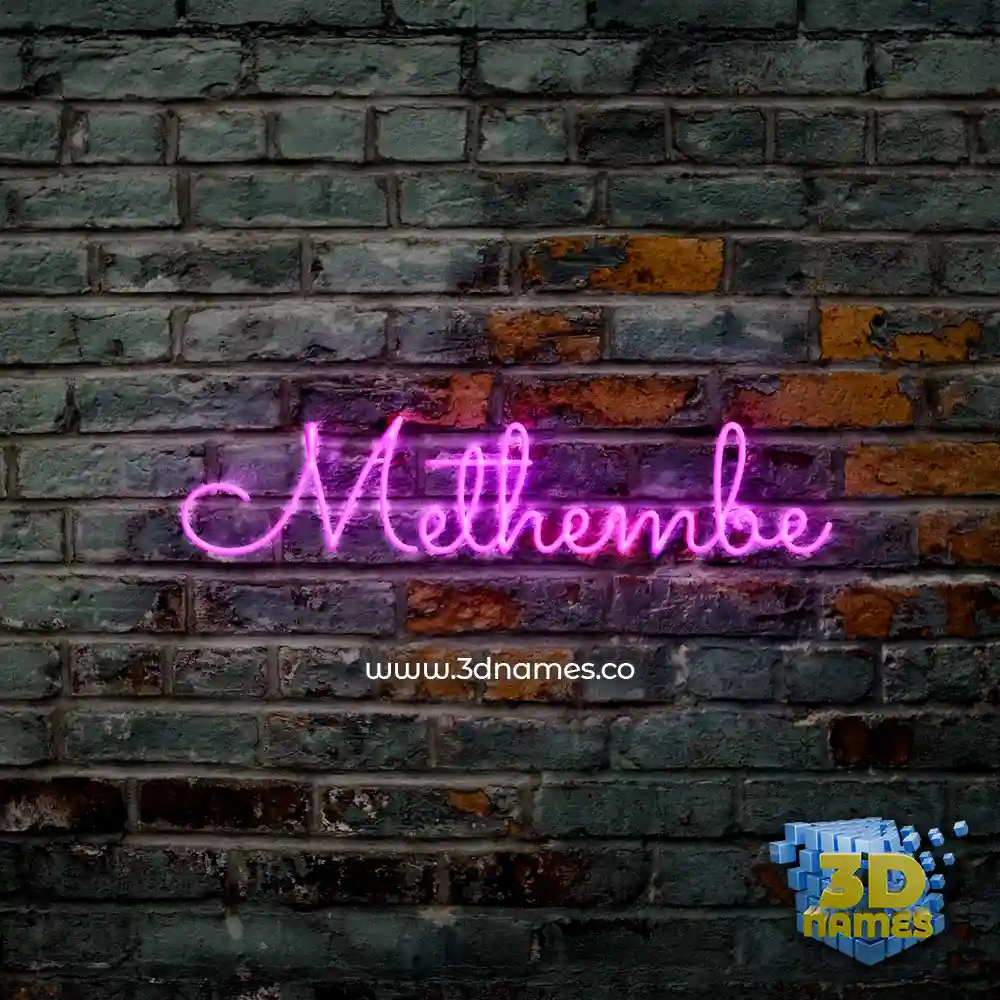 methembe in Pink Neon style - 3D name wallpaper