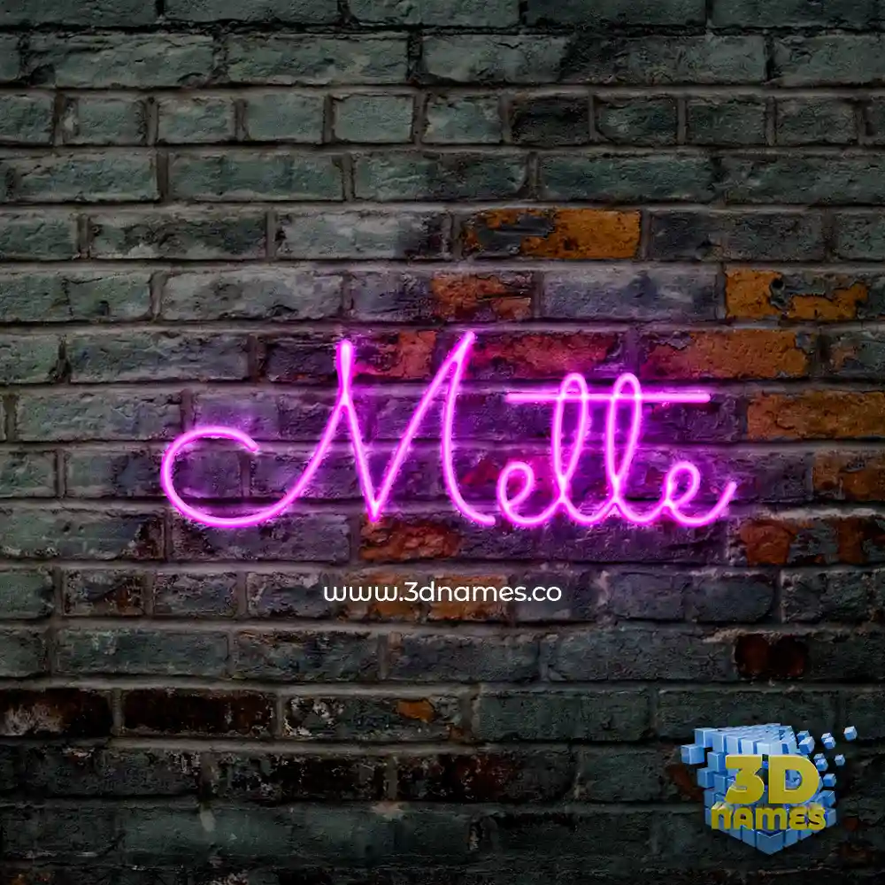 mette in Pink Neon style - 3D name wallpaper