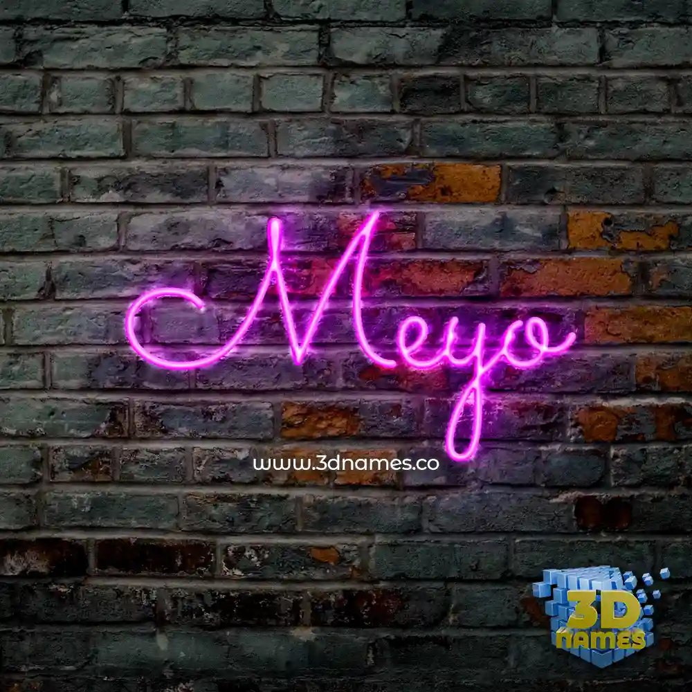 meyo in Pink Neon style - 3D name wallpaper