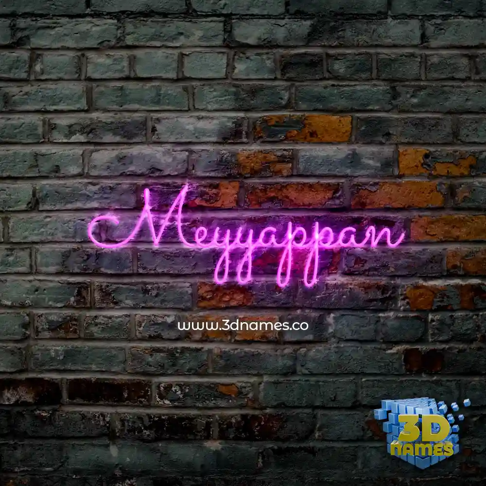 meyyappan in Pink Neon style - 3D name wallpaper