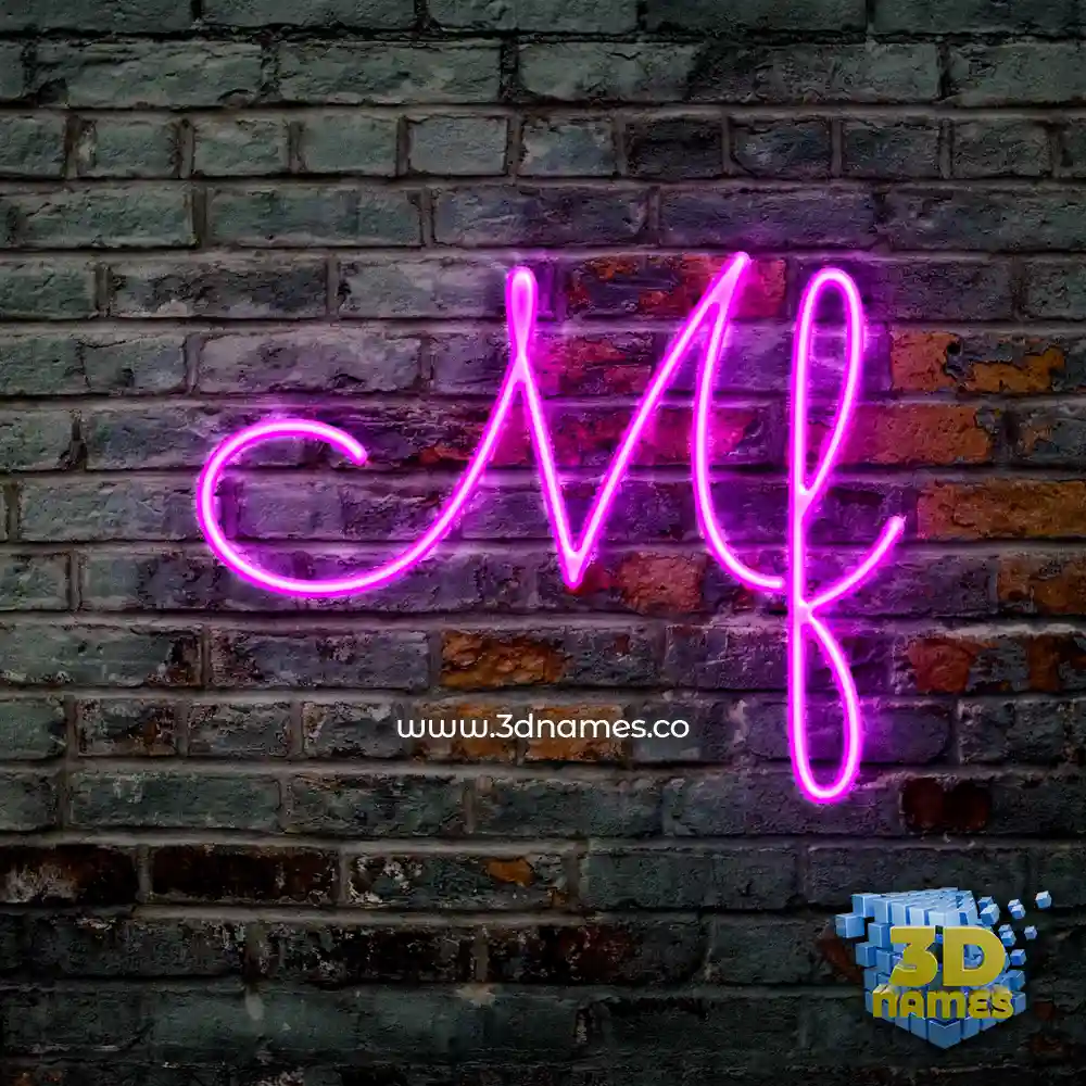 mf in Pink Neon style - 3D name wallpaper