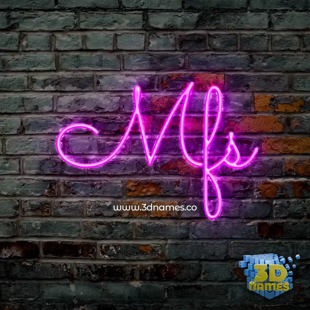 mfs in Pink Neon style - 3D name wallpaper