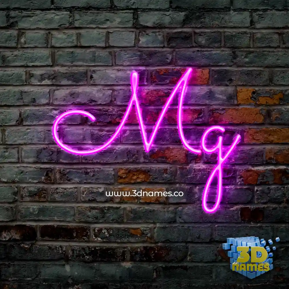 mg in Pink Neon style - 3D name wallpaper