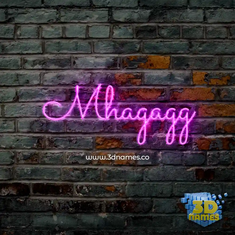 mhagagg in Pink Neon style - 3D name wallpaper