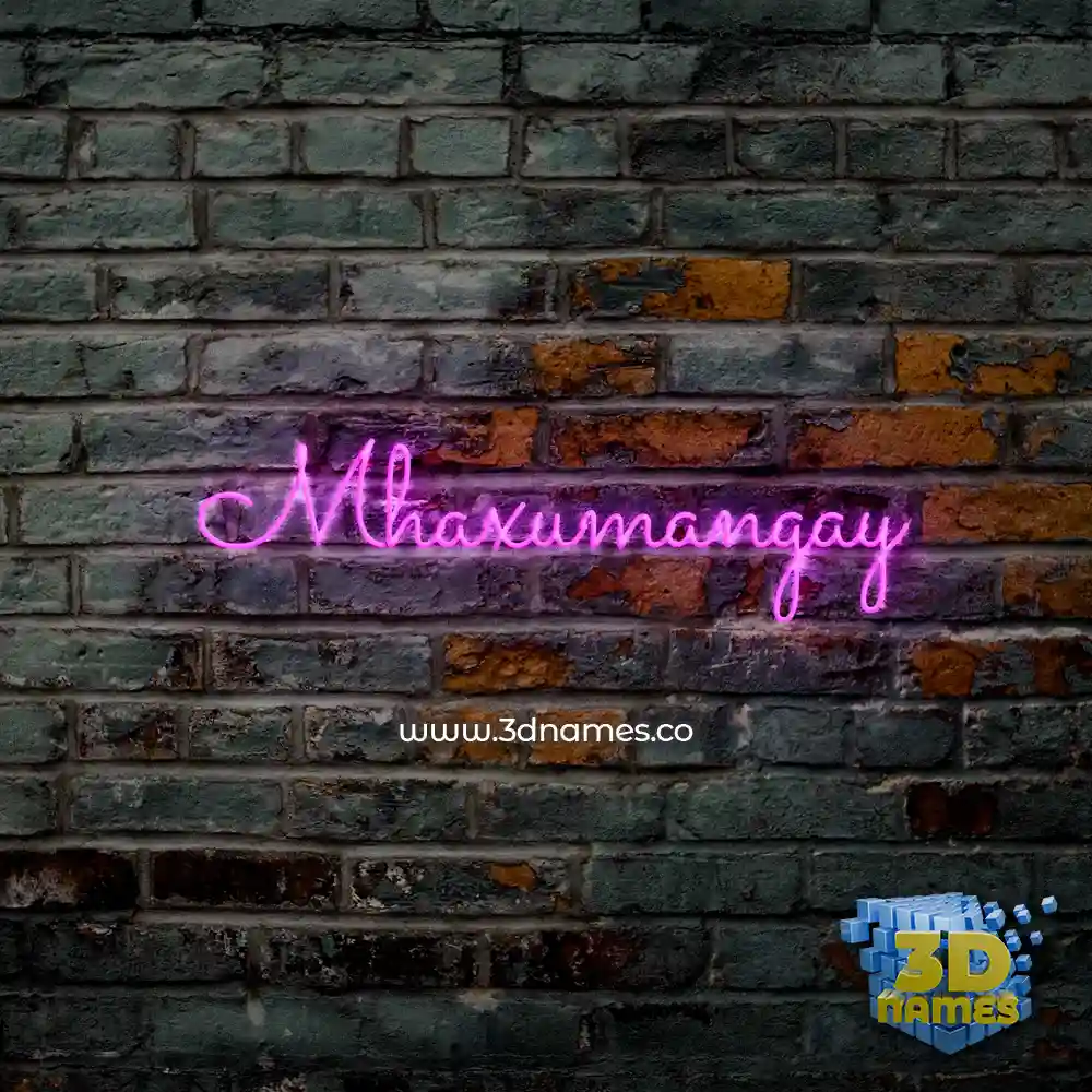 mhaxumangay in Pink Neon style - 3D name wallpaper