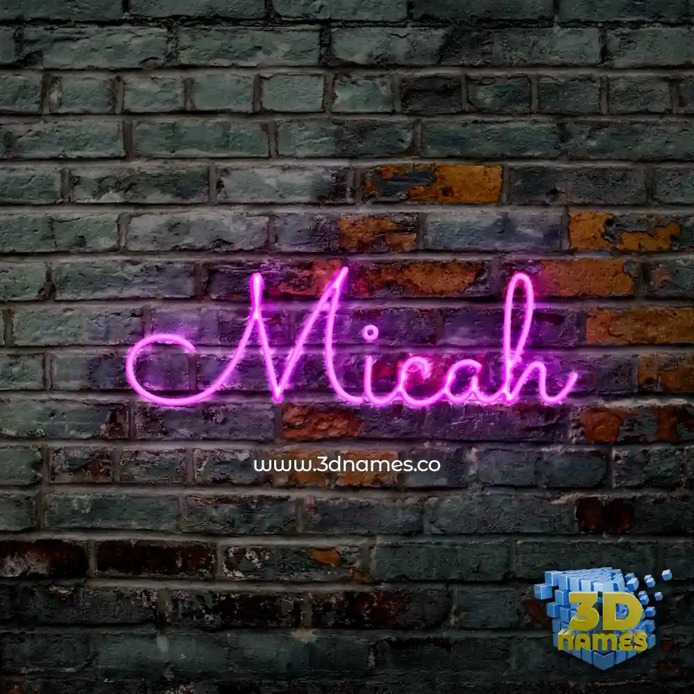 micah in Pink Neon style - 3D name wallpaper