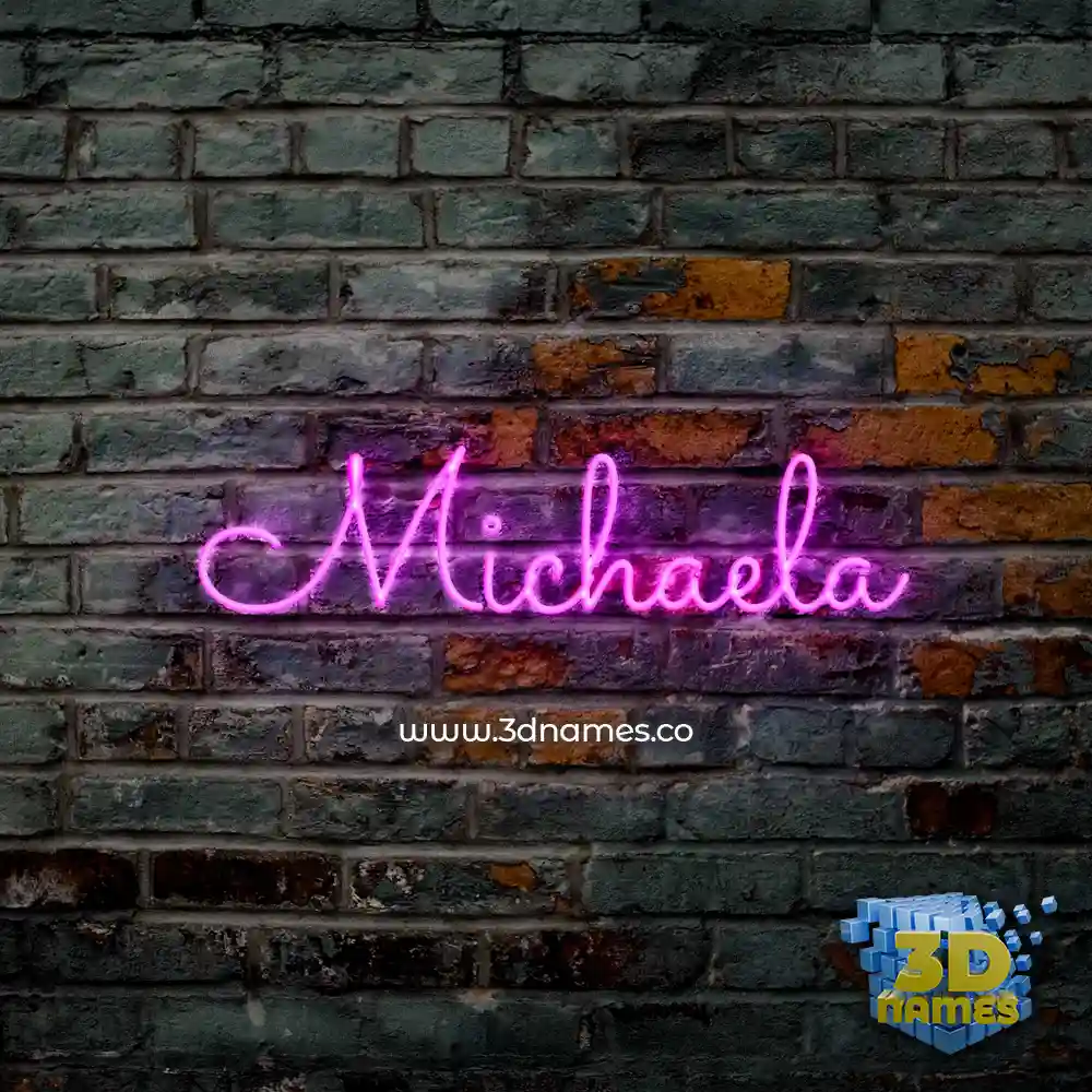 michaela in Pink Neon style - 3D name wallpaper