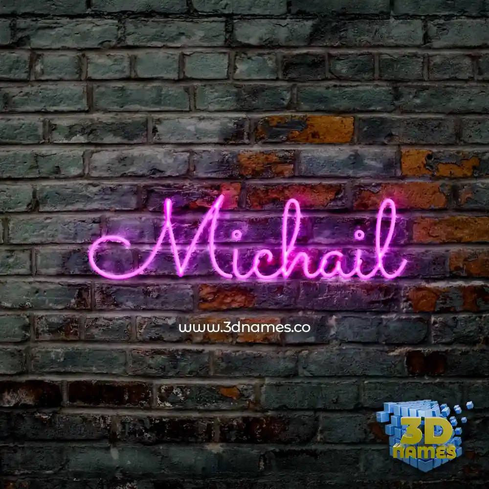 michail in Pink Neon style - 3D name wallpaper