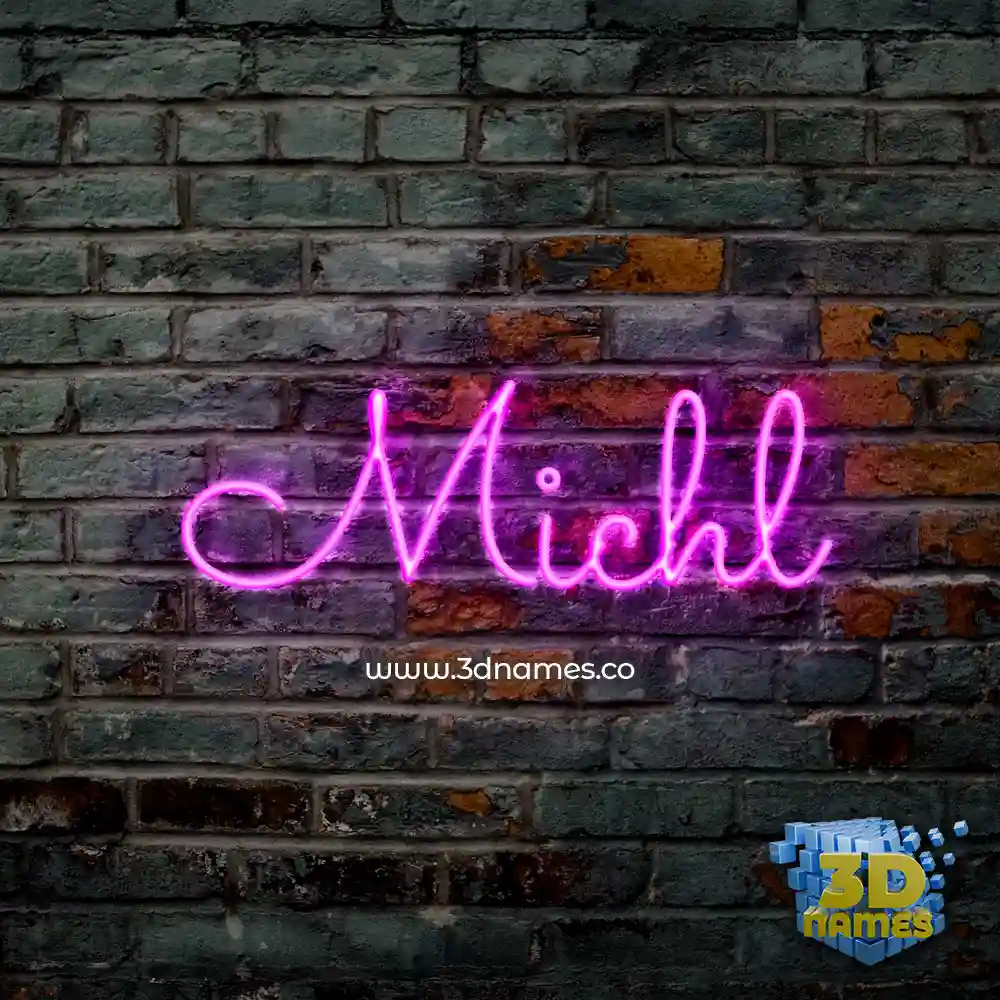 michl in Pink Neon style - 3D name wallpaper