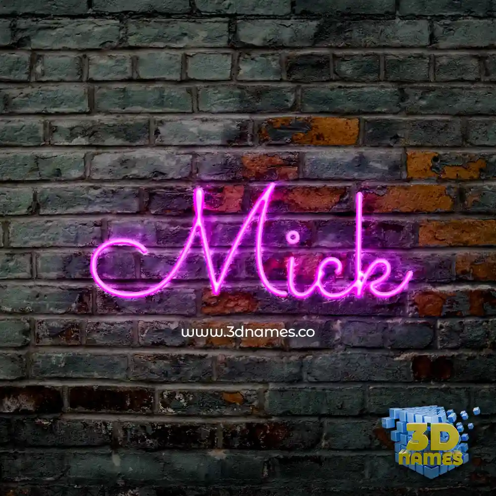 mick in Pink Neon style - 3D name wallpaper