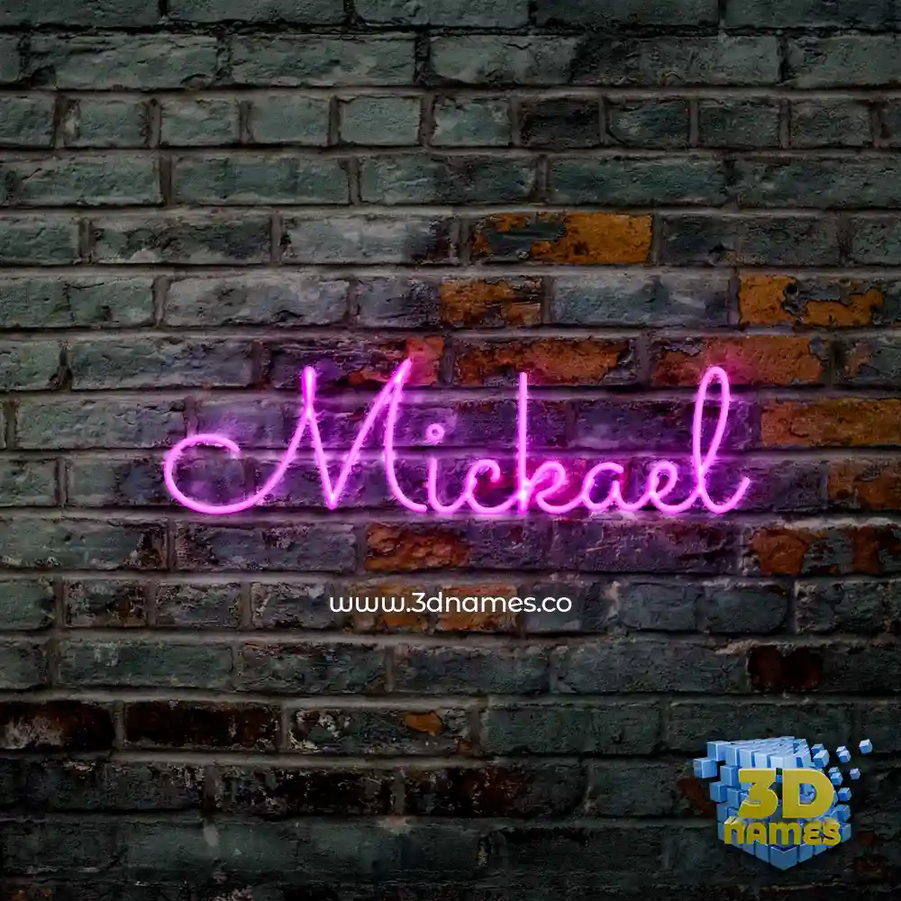 mickael in Pink Neon style - 3D name wallpaper