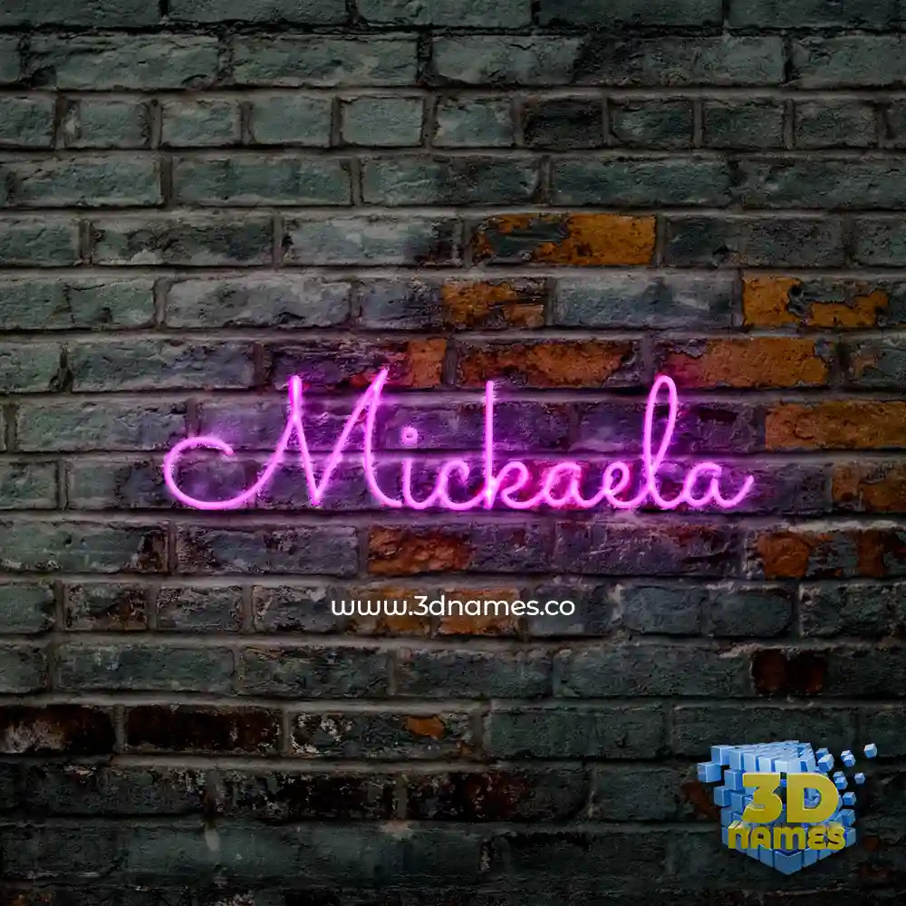 mickaela in Pink Neon style - 3D name wallpaper