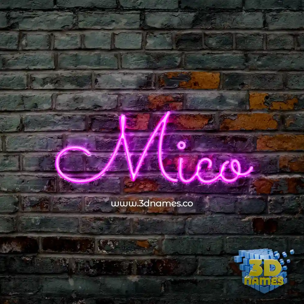 mico in Pink Neon style - 3D name wallpaper
