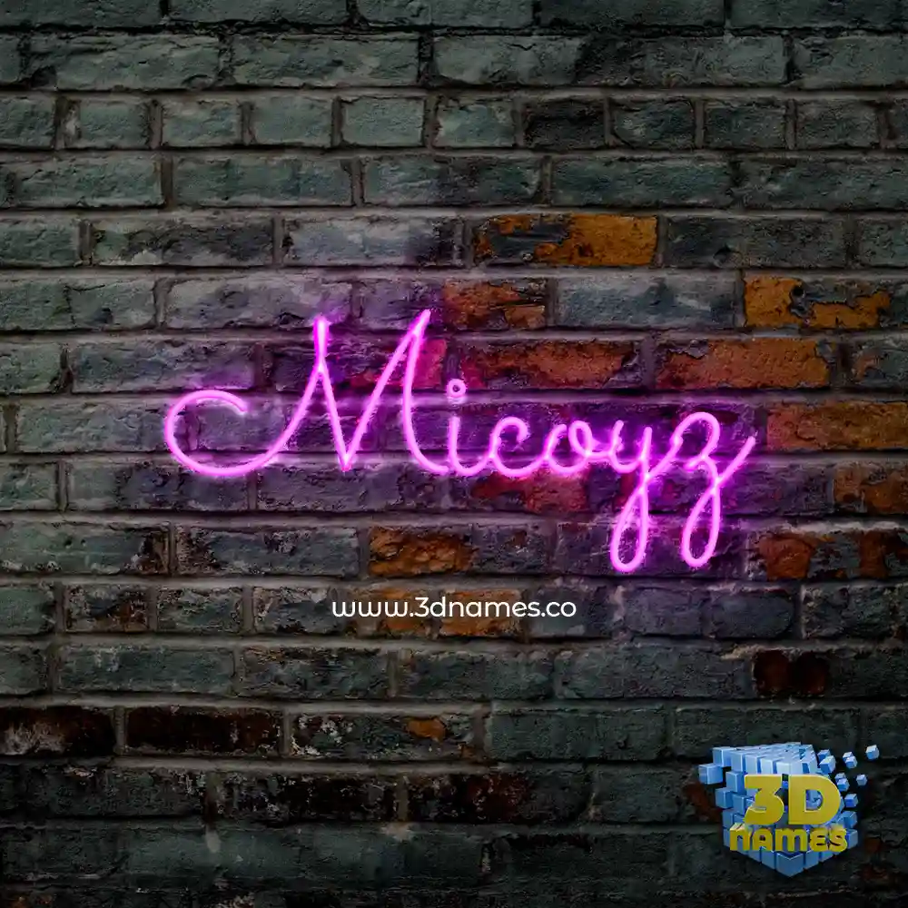 micoyz in Pink Neon style - 3D name wallpaper
