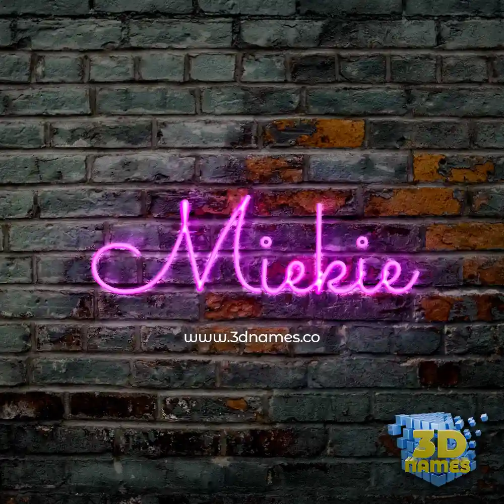 miekie in Pink Neon style - 3D name wallpaper