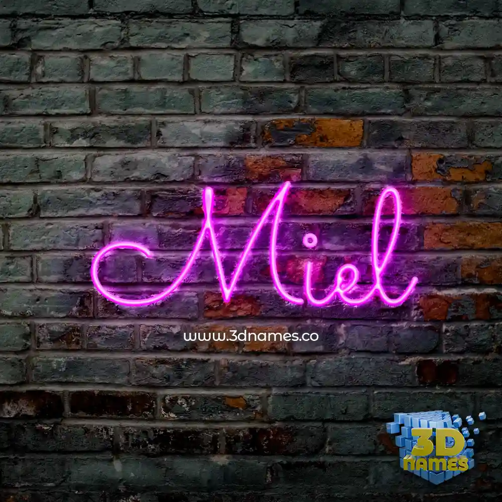 miel in Pink Neon style - 3D name wallpaper