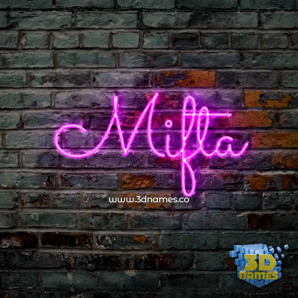mifta in Pink Neon style - 3D name wallpaper