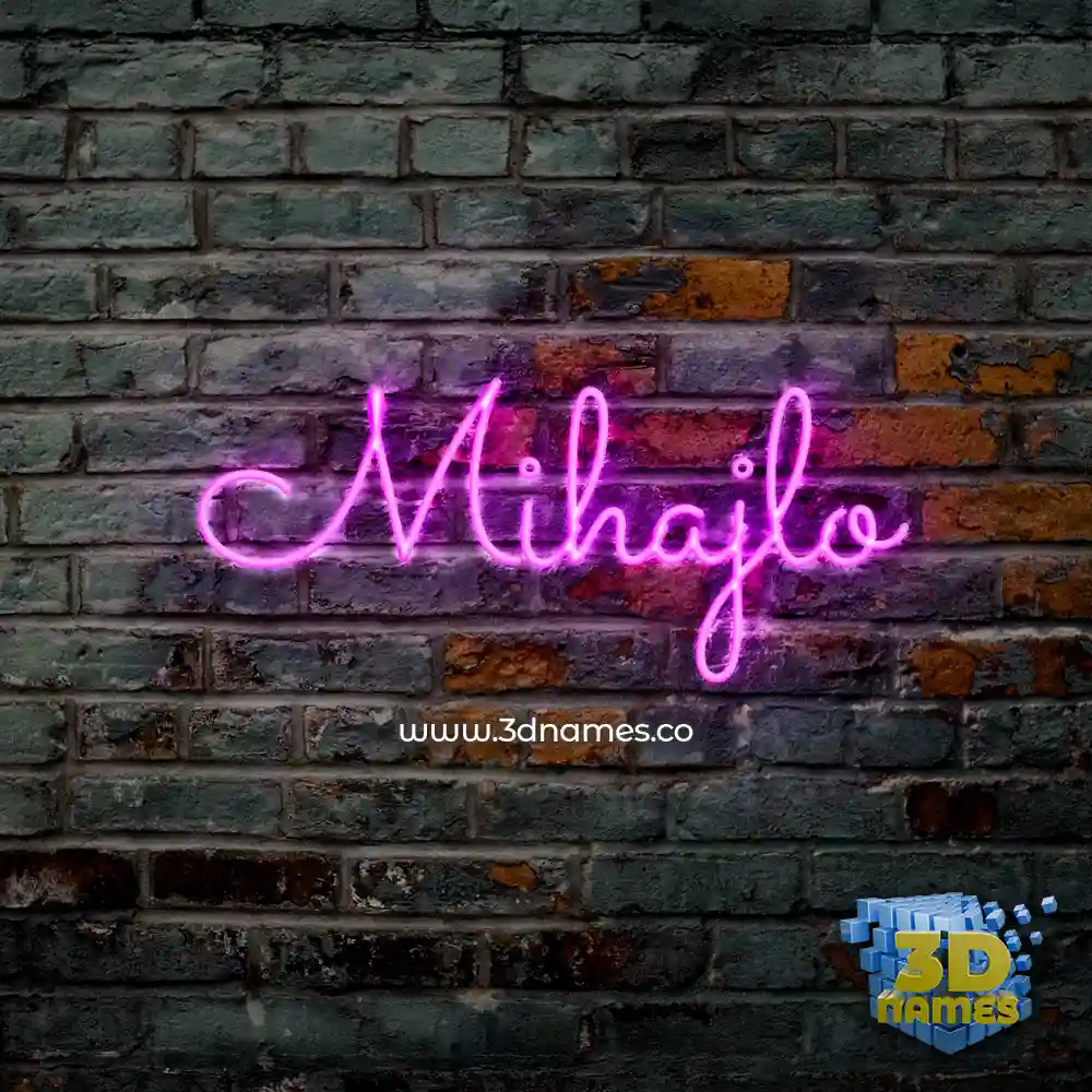 mihajlo in Pink Neon style - 3D name wallpaper