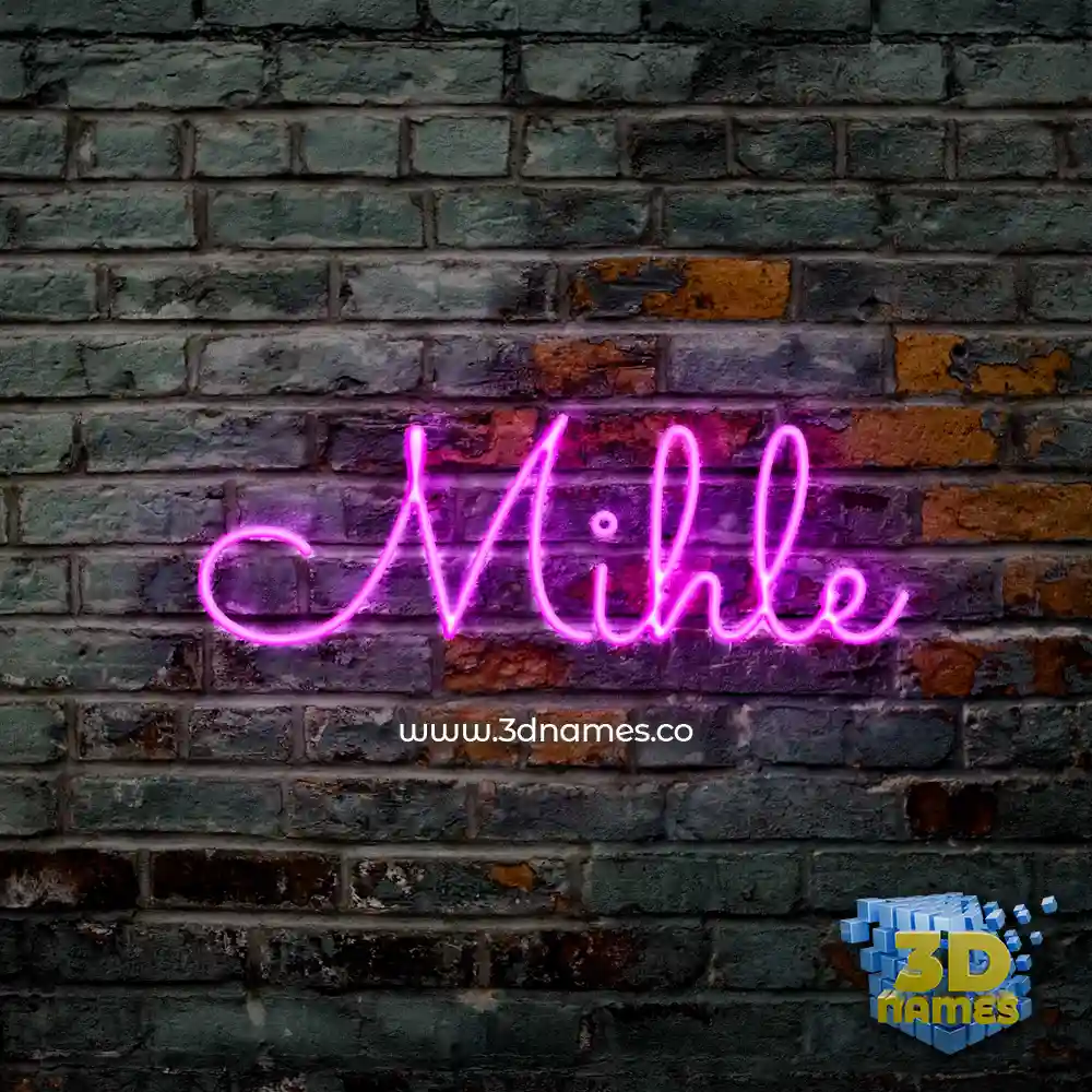 mihle in Pink Neon style - 3D name wallpaper